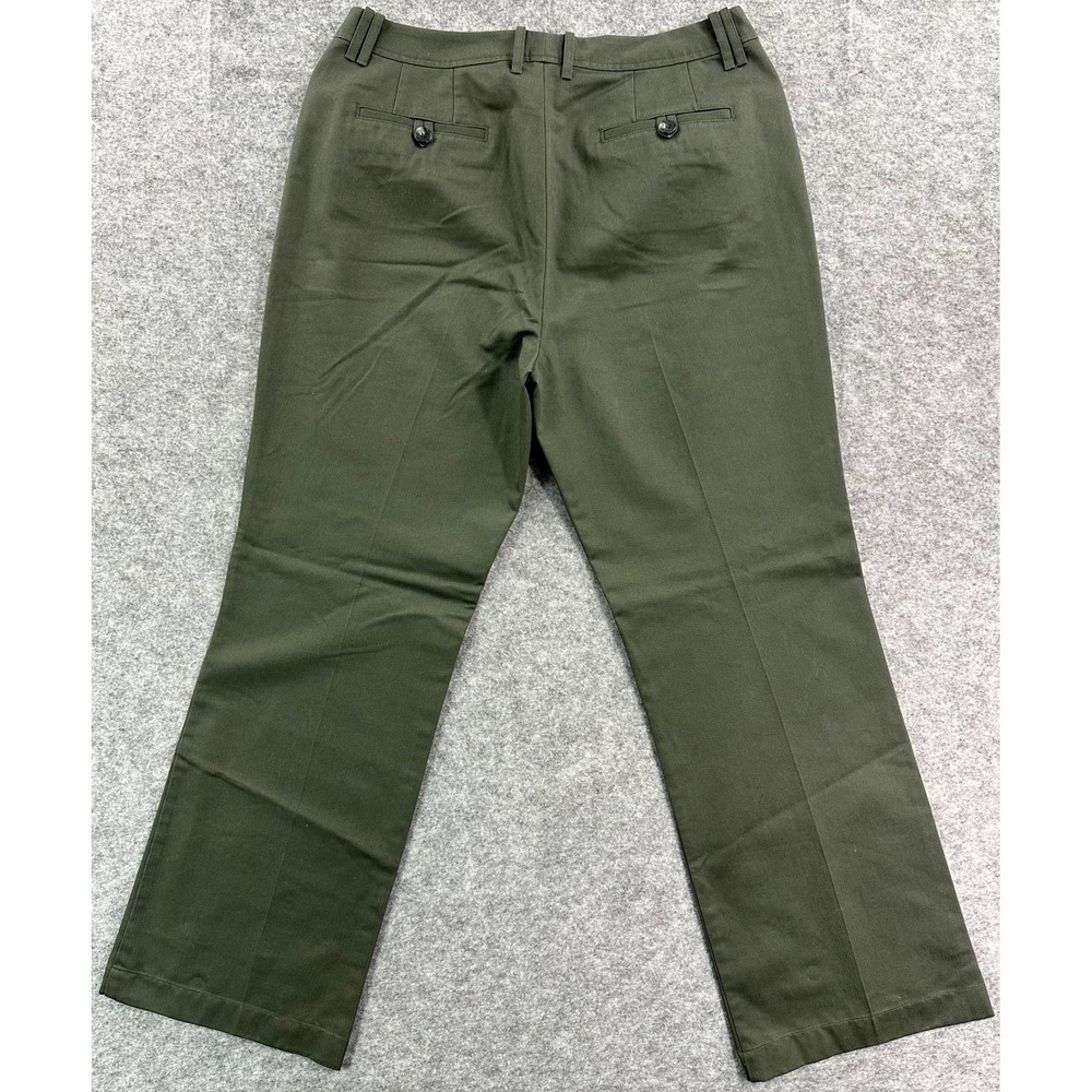 Eddie Bauer Women's Muted Green Flat Front Straight Leg Pants sz 14 (15673) - Picture 3 of 5